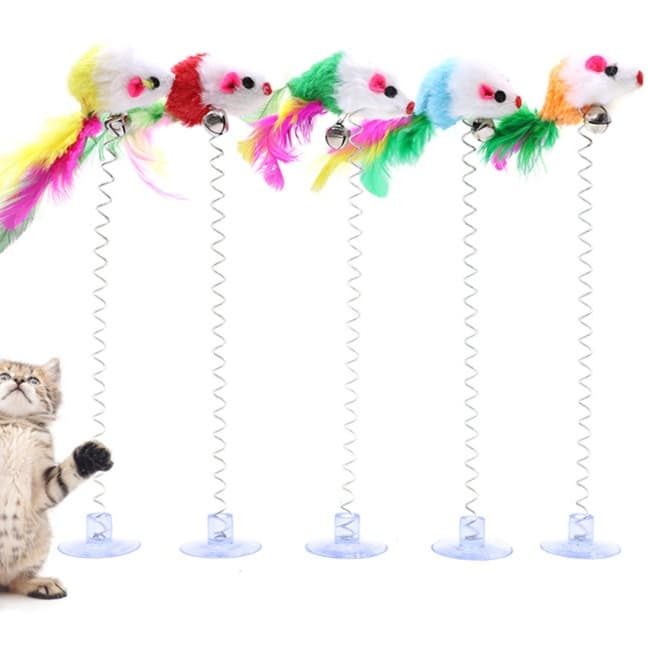 猫 おもちゃ ふわふわ弾むネズミのおもちゃ