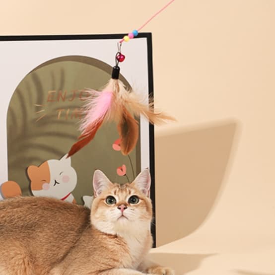 猫 おもちゃ しなやかスティック羽根じゃらし