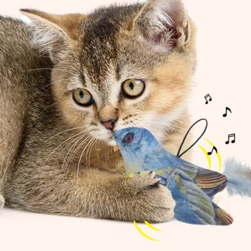 猫 おもちゃ 鳥型振動猫じゃらし 羽根付き