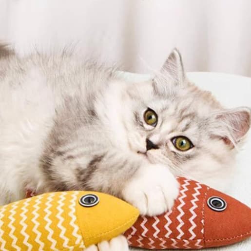 猫 おもちゃ もふもふおさかなちゃん猫じゃらし