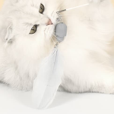 猫 おもちゃ ふわもこ羽根の癒しじゃらし