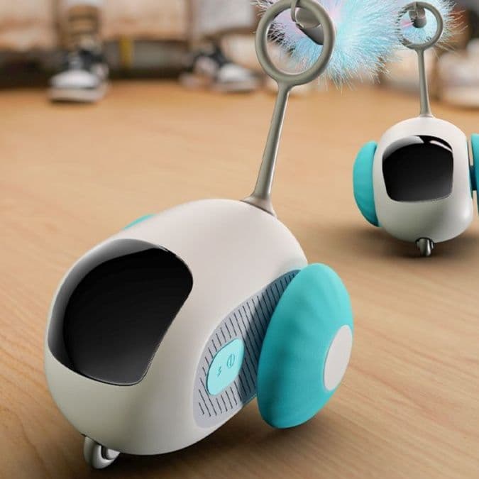猫 おもちゃ 自動巡回式 猫じゃらしロボット