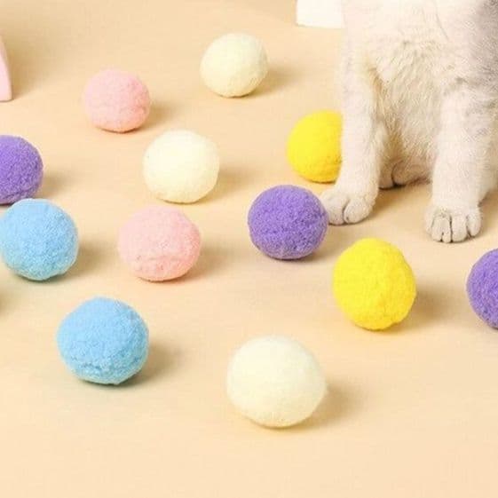 猫 おもちゃ ふわもこ毛玉ころころ猫じゃらし