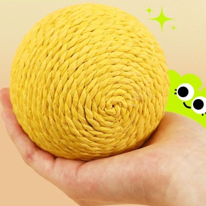 猫 おもちゃ もこもこ紙縄ボール 猫じゃらし