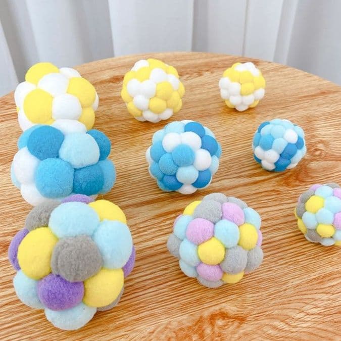 猫 おもちゃ もこもこボール型 猫じゃらし