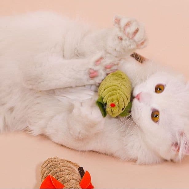 猫 おもちゃ ねずみさんの天然シナ麻猫じゃらし
