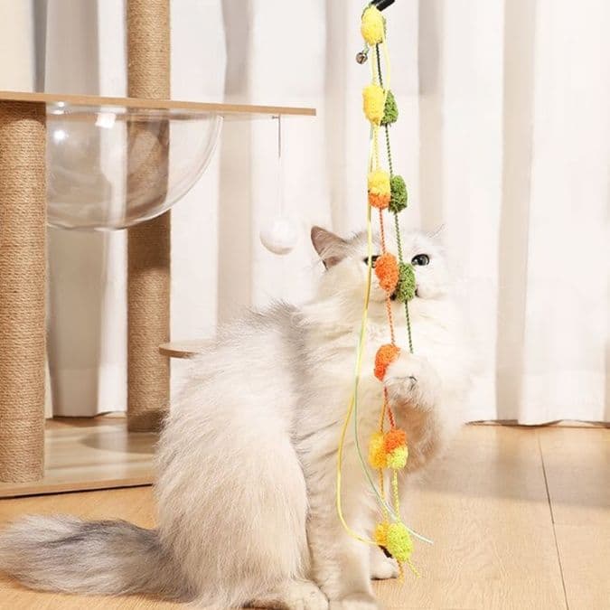 猫 おもちゃ もふもふ玉つぶし猫じゃらし