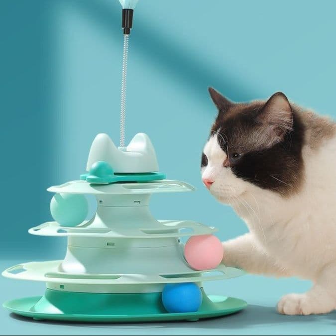 猫 おもちゃ 三層回転式 もふもふ羽根じゃらし