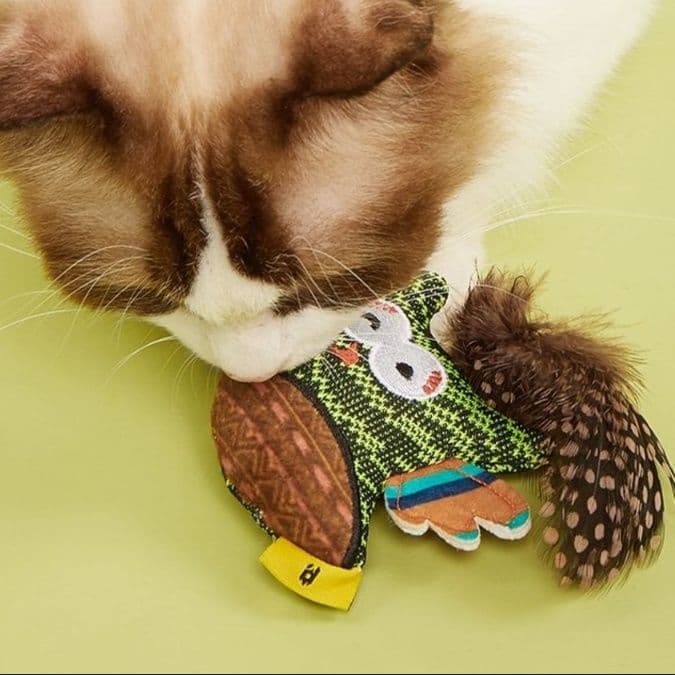 猫 おもちゃ もふもふ羽根付き遊び猫じゃらし