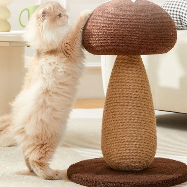 猫 おもちゃ キノコ型 据え置き 猫じゃらし