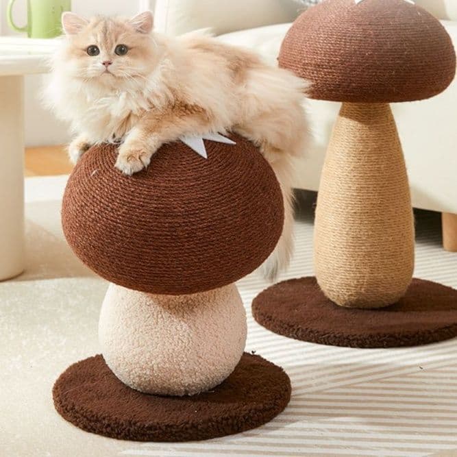 猫 おもちゃ キノコ型 据え置き 猫じゃらし