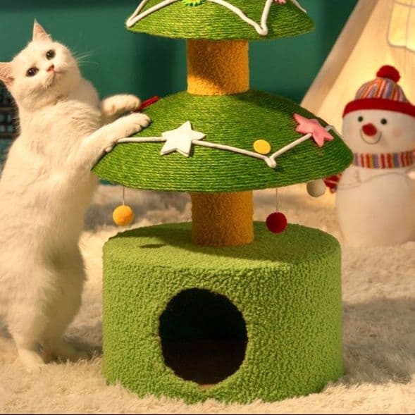 猫 おもちゃ クリスマスツリー型キャットハウス