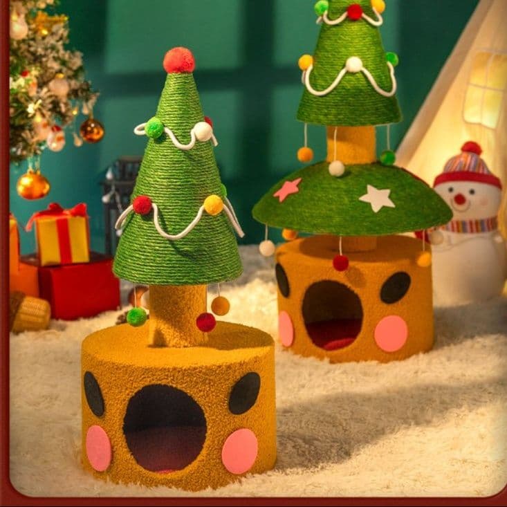 猫 おもちゃ クリスマスツリー型キャットハウス