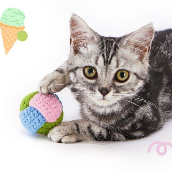 猫 おもちゃ 夏涼やか ニットボール猫じゃらし