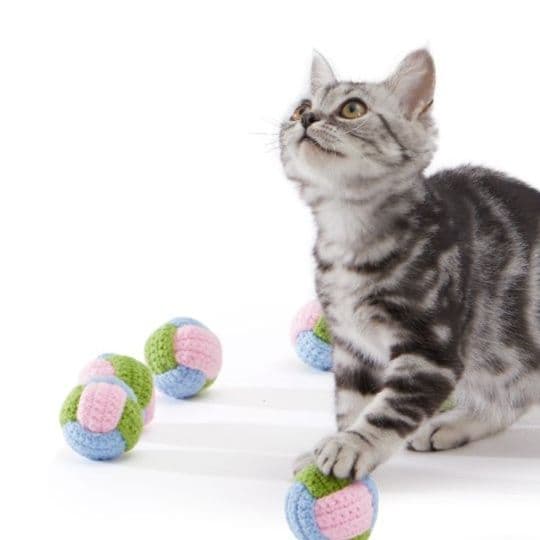 猫 おもちゃ 夏涼やか ニットボール猫じゃらし