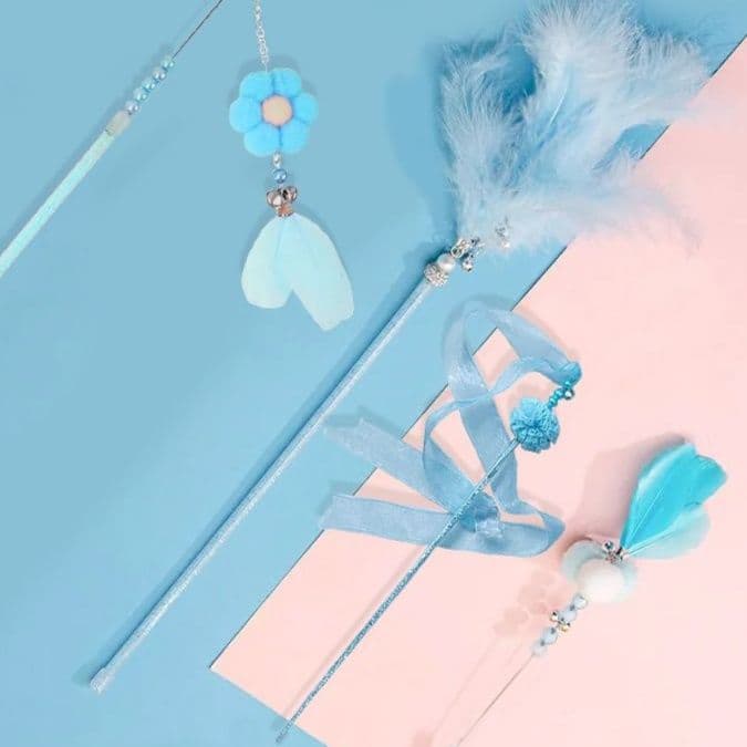 猫 おもちゃ 上品な羽とパールの猫じゃらし