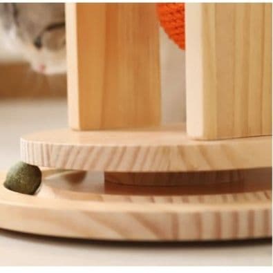猫 おもちゃ 木製回転式キャットタワー