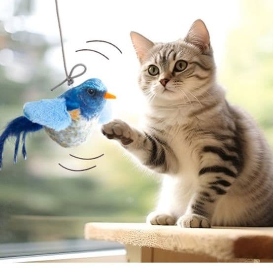 猫 おもちゃ 鳴き声付き小鳥の遊び心じゃらし