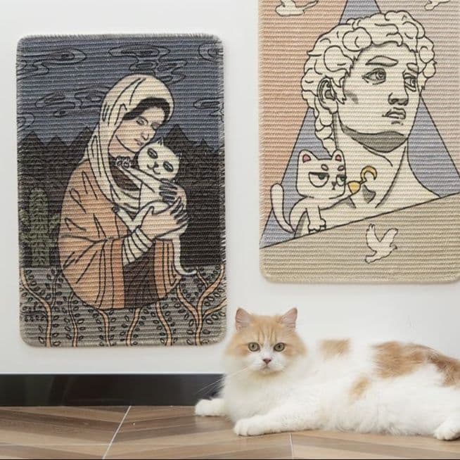 猫 おもちゃ 爪とぎマット 癒やしの和柄