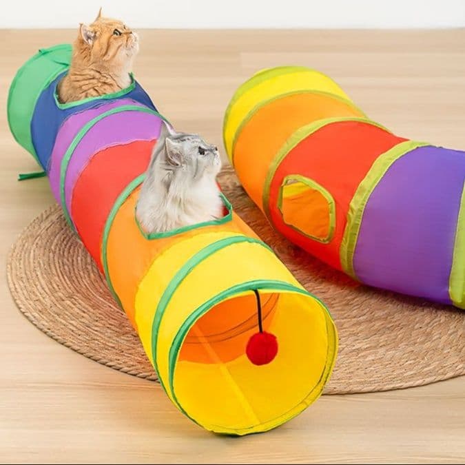 猫 おもちゃ 折りたたみ式トンネルじゃらし