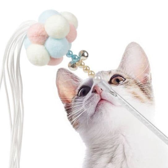 猫 おもちゃ もふもふ毛糸玉の魔法の杖