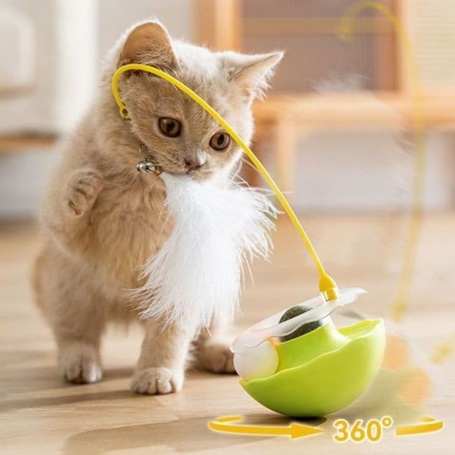 猫 おもちゃ くるコロ猫じゃらし知育玩具