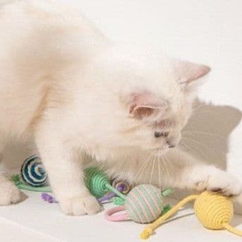 猫 おもちゃ 麻紐の音色ころころボール