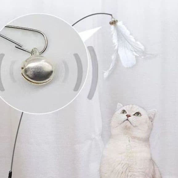 猫 おもちゃ 羽根が舞う猫じゃらしスティック