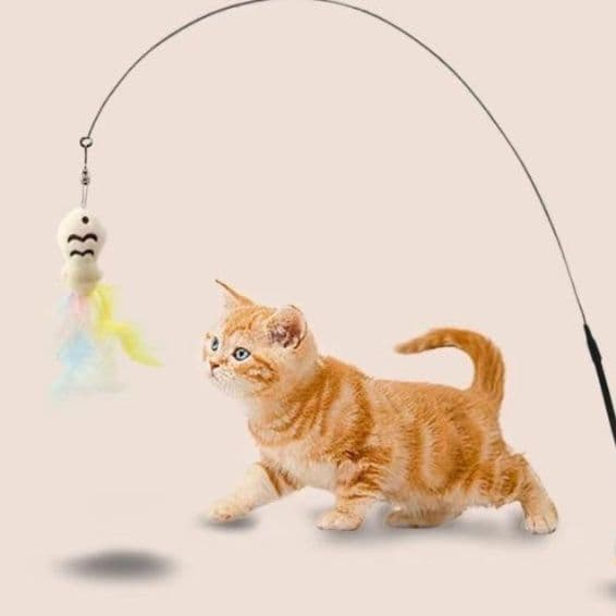 猫 おもちゃ くるくるハンター猫じゃらし釣竿