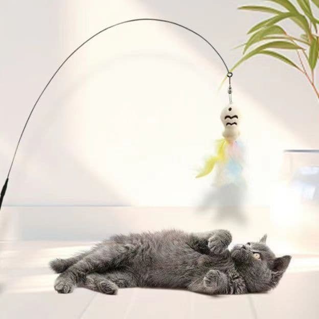 猫 おもちゃ くるくるハンター猫じゃらし釣竿