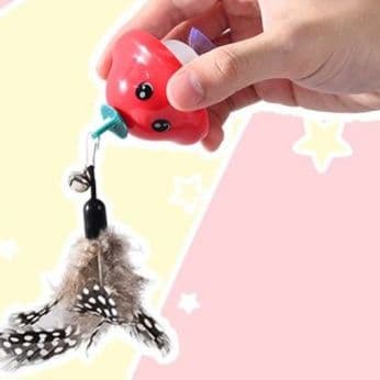 猫 おもちゃ きのこ型ふわふわじゃらし