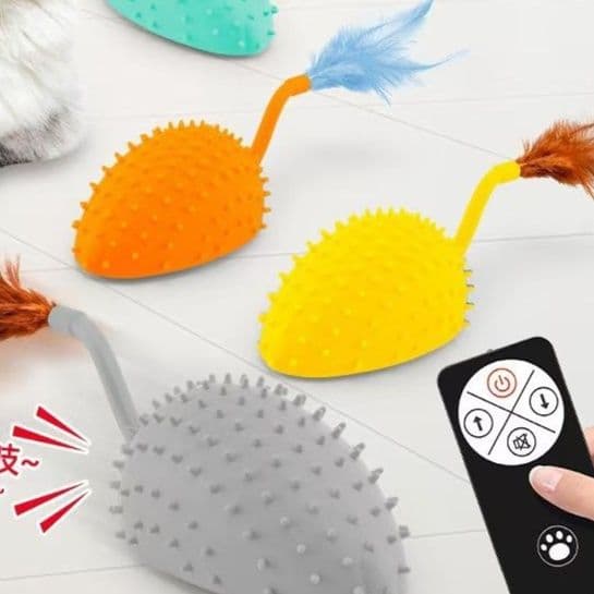 猫 おもちゃ 凸凹シリコン遠隔操作ネズミおもちゃ