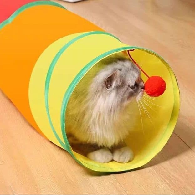 猫 おもちゃ コンパクト収納 トンネル型 猫じゃらし