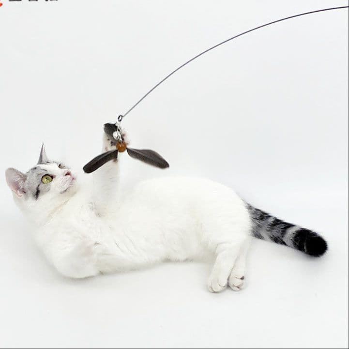 猫 おもちゃ ひらひら舞う羽根の猫じゃらし