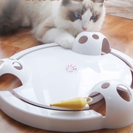 猫 おもちゃ ぐるぐるマウス 回転盤 猫じゃらし