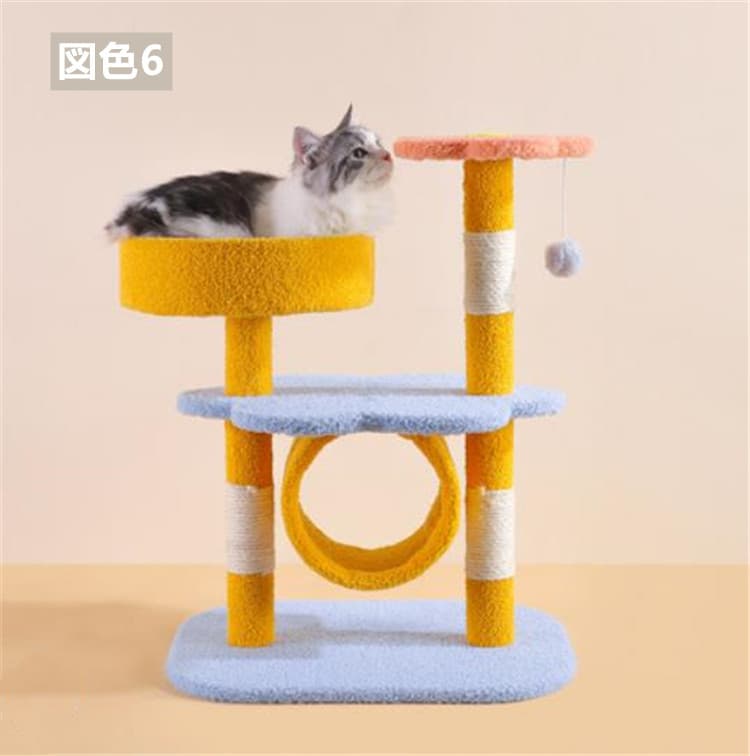 猫 おもちゃ 猫用多機能キャットタワー 運動不足解消グッズ サイザル麻