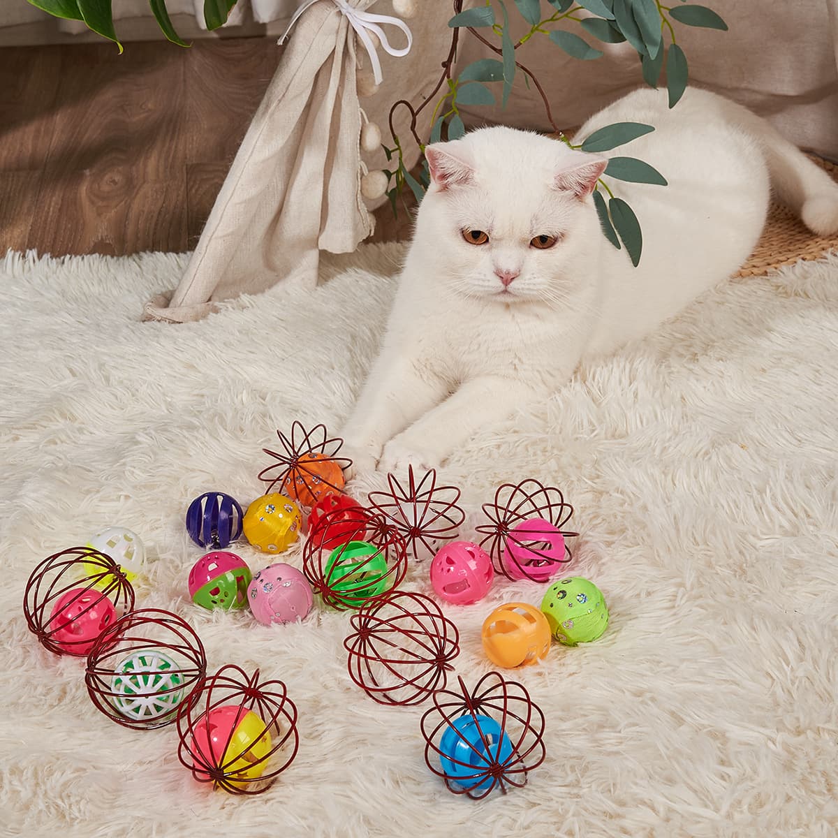 猫 おもちゃ メタルケージボール猫じゃらし