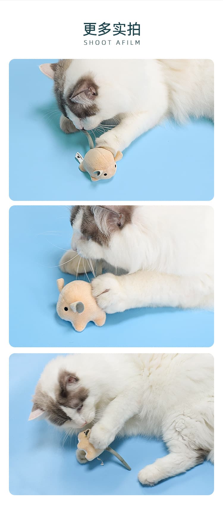 猫 おもちゃ 二匹入り猫薄荷内蔵ネズミぬいぐるみ