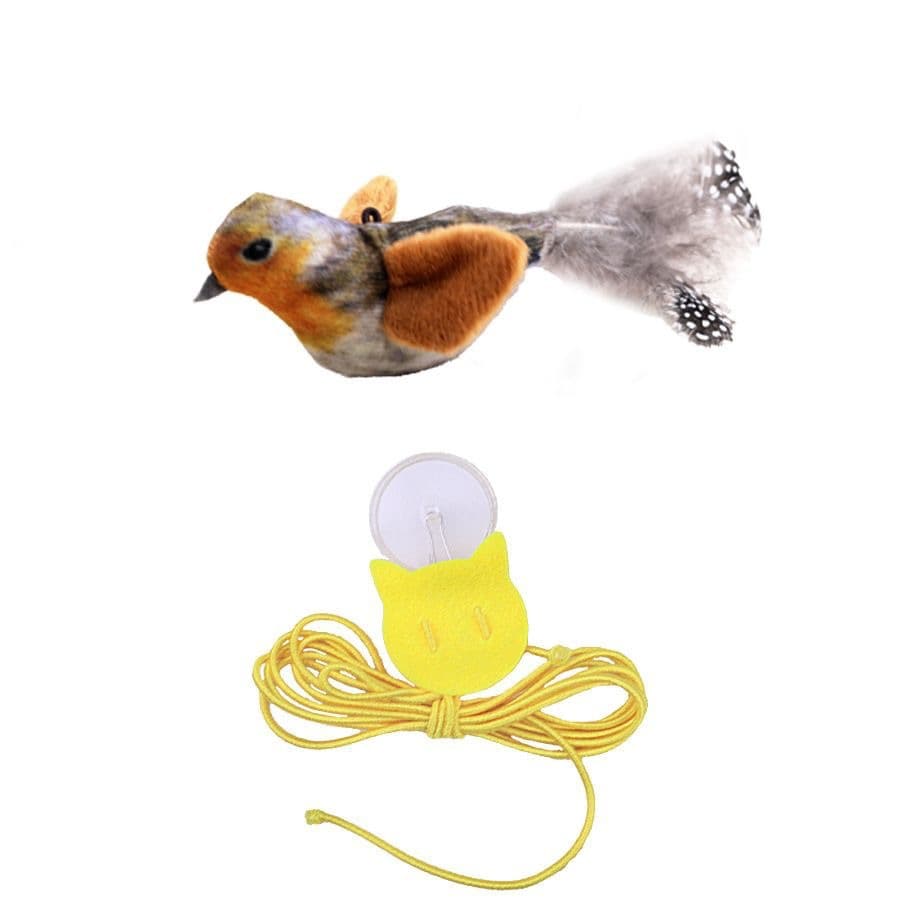 猫 おもちゃ 本物そっくり鳴き声付き小鳥のぬいぐるみ