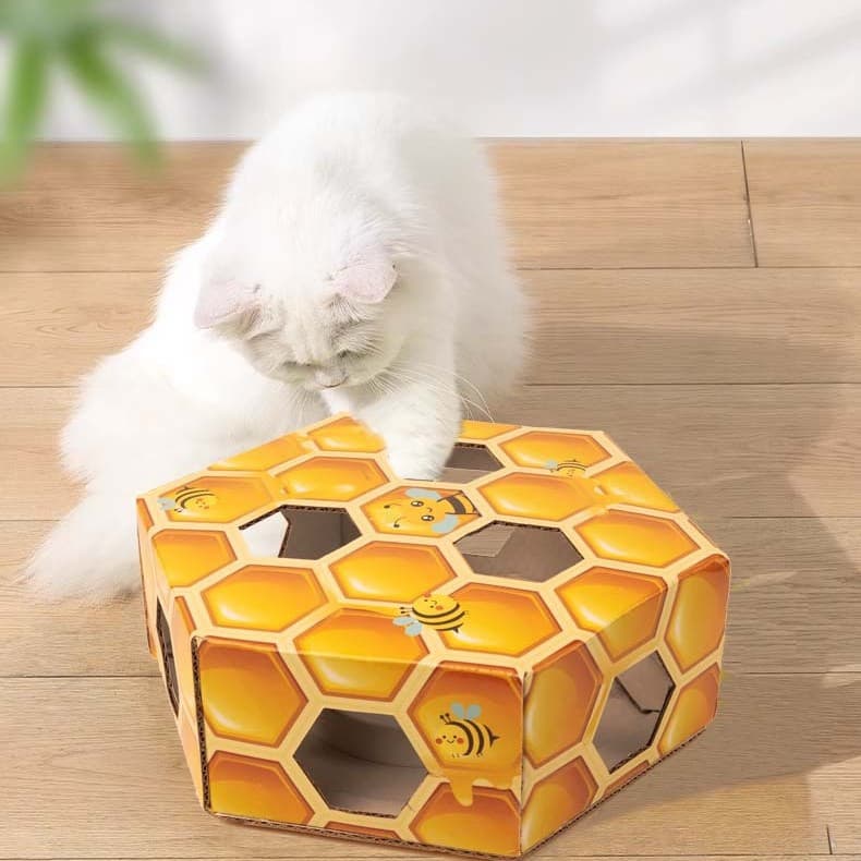 猫 おもちゃ 蜂の巣型 くるくる回転ボックス