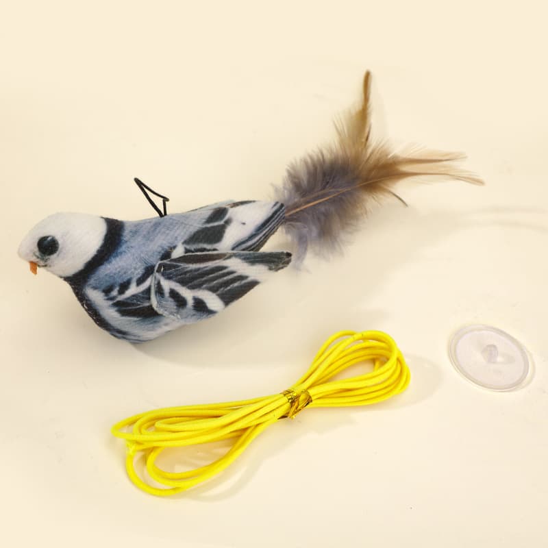 猫 おもちゃ 鳥型振動猫じゃらし 羽根付き