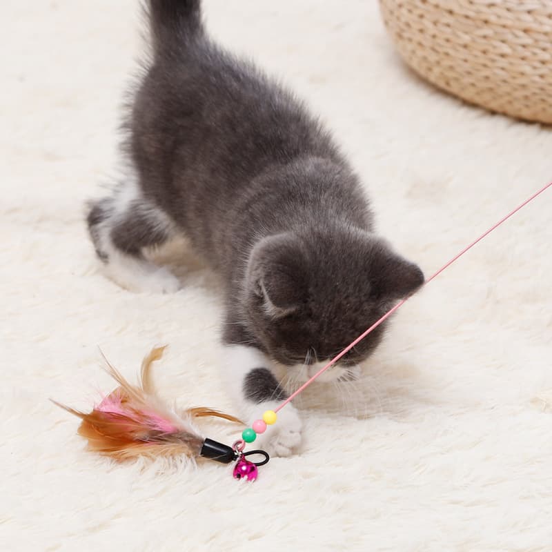 猫 おもちゃ しなやかスティック羽根じゃらし