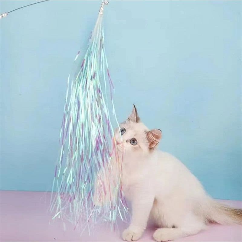 猫 おもちゃ きらめき飾り付き流れ星じゃらし