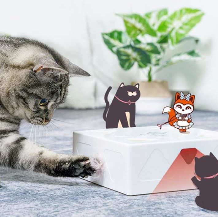 猫 おもちゃ 自動回転式 癒し猫じゃらし魔法箱