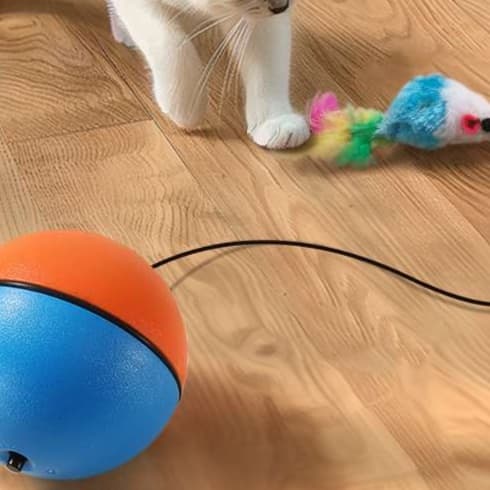 猫 おもちゃ 自動回転 ボール付き 猫じゃらし
