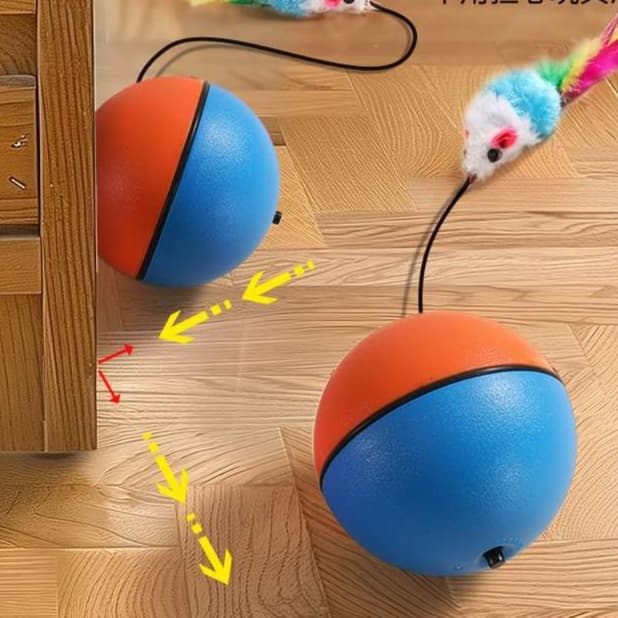 猫 おもちゃ 自動回転 ボール付き 猫じゃらし