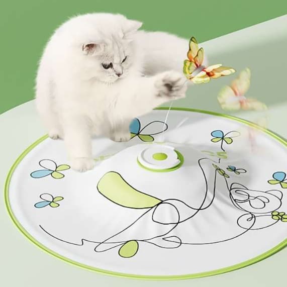 猫 おもちゃ 蝶々が舞う電動猫じゃらし