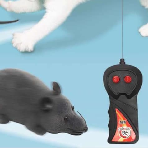 猫 おもちゃ ねずみ型電動猫じゃらし リモコンセット