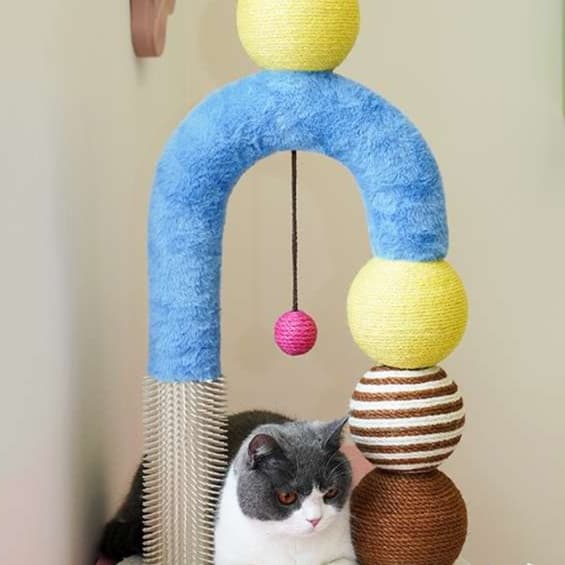 猫 おもちゃ もこもこアーチ型 キャット遊具