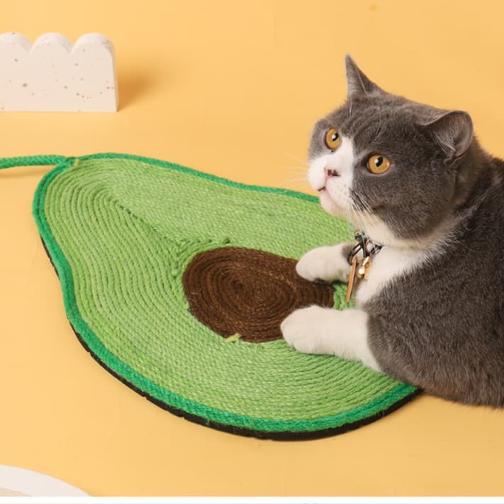 猫 おもちゃ アボカド型ねこちゃん爪とぎマット